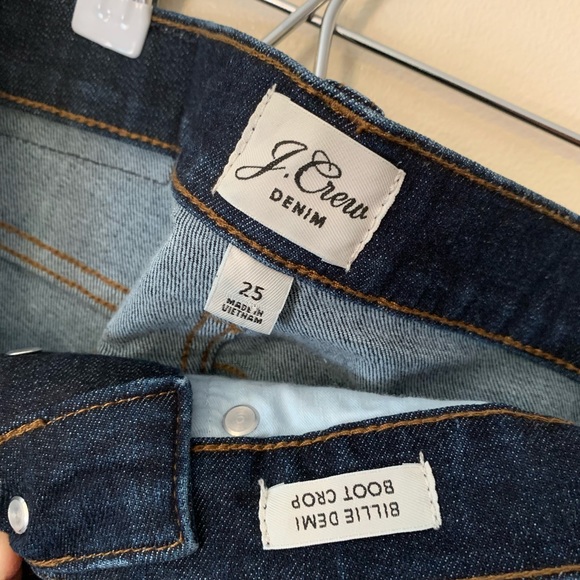 J. Crew • 25 • Billie Demi Boot Crop Button Fly Dark Wash Denim Jeans - Picture 6 of 6